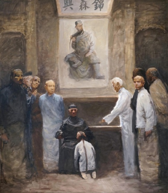 177270486836491.jpg 《晚清鹿港锦森兴的拜师礼》(李豫闽画作).jpg